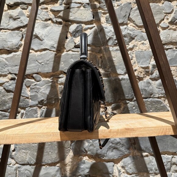 Chanel 2017 Black Medium Trendy Quilted Top Handle Shoulder Bag - Picture 5 of 16